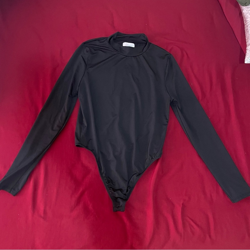 Topshop Black long sleeve Mockneck bodysuit